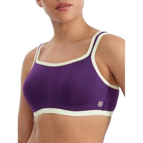 Natori 32C Yogi Underwire Sports Bra Purple 731050 Moisture Wicking High Impact - Picture 1 of 8